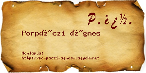 Porpáczi Ágnes névjegykártya