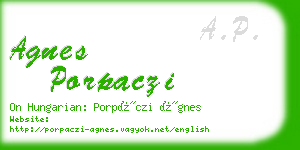 agnes porpaczi business card